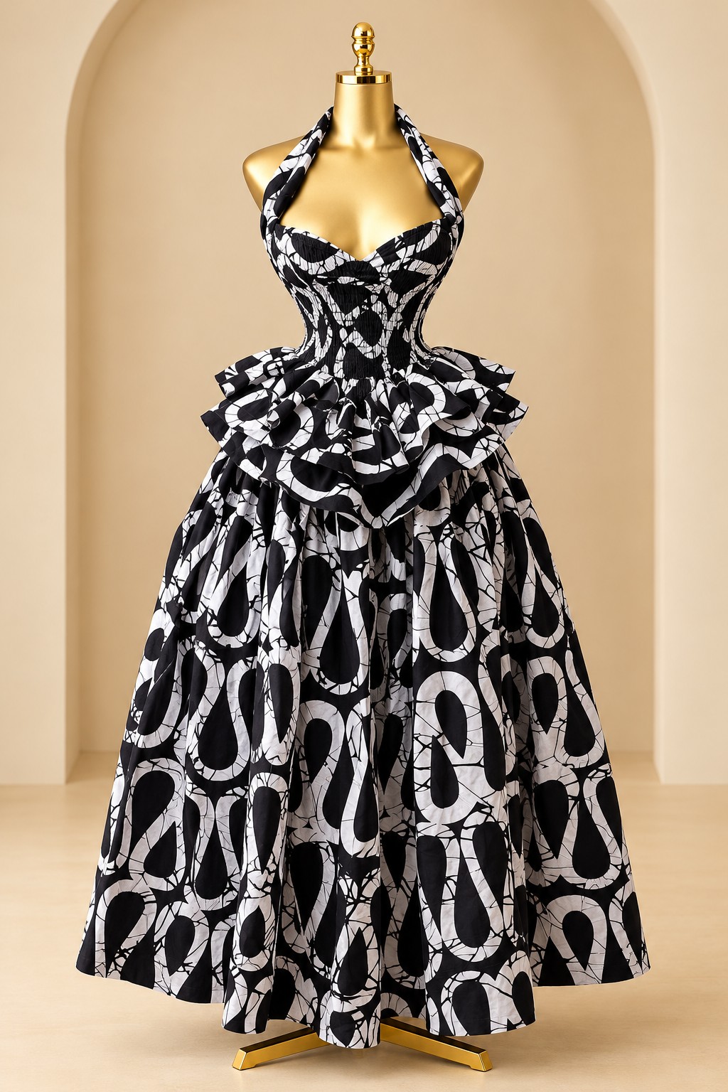 Ink & Ivory Ruffle Maxi Dress